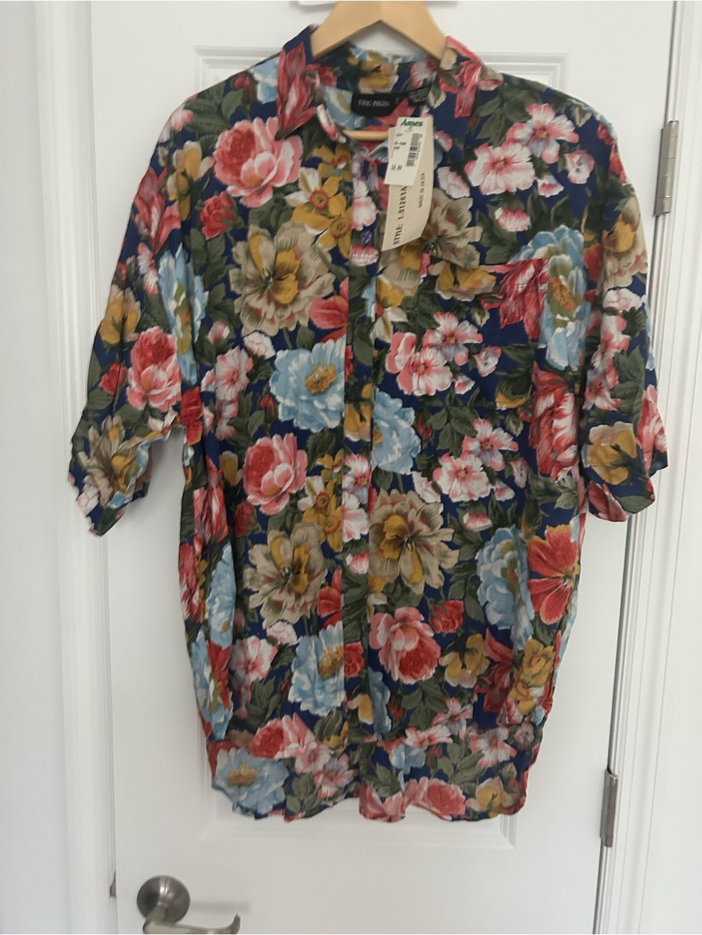 Vintage Eric Michaels Multicolor Floral Button Down Shirt Blouse- NWT